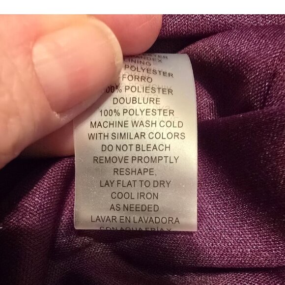 Vince Camuto Plum Sleeveless Bow Neck Crepe Fit and Flare Dress Sz 8 - Picture 10 of 11